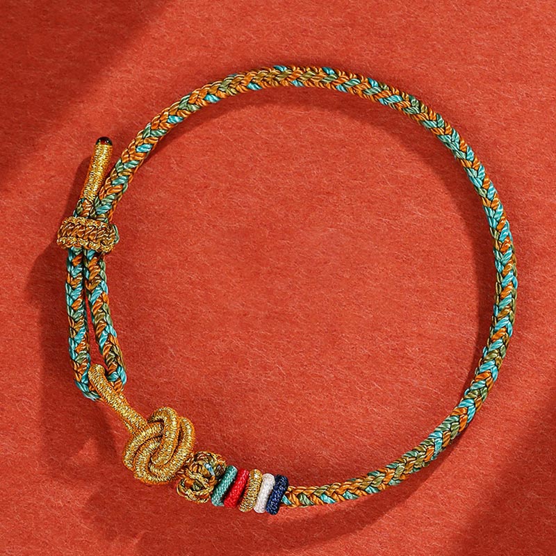 Armband Dunhuang Bunt Schutz Geflochten elastisch Handgelenk getragen Naturstein