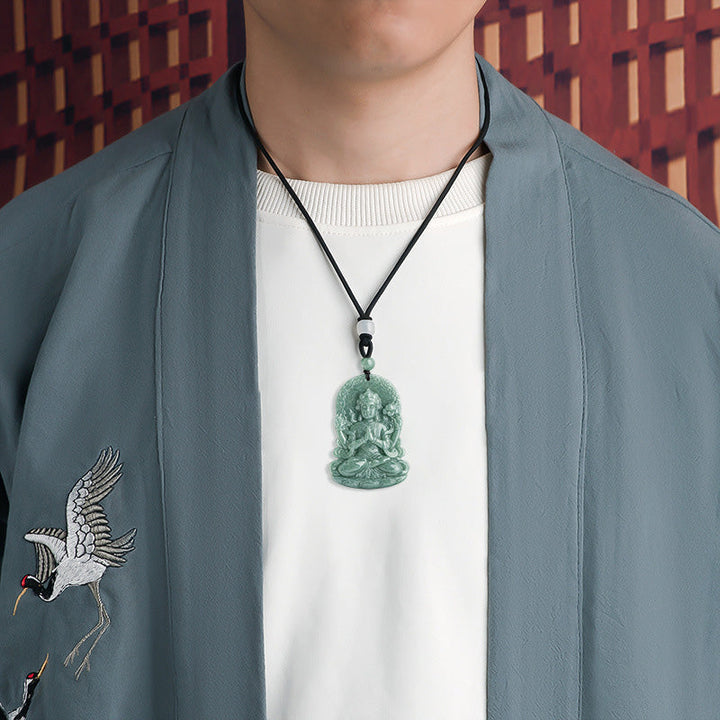 Kette grüne Jade Avalokitesvara Natur Segen