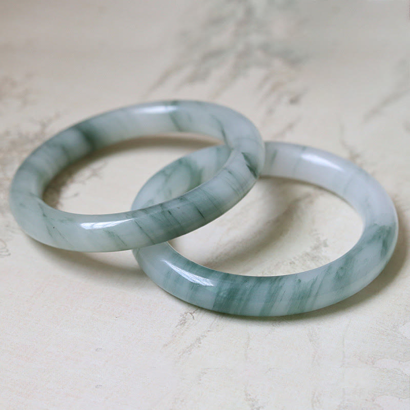 Jade Armband Luck Grün marmoriert glänzend Naturstein elegantes Accessoire Armband