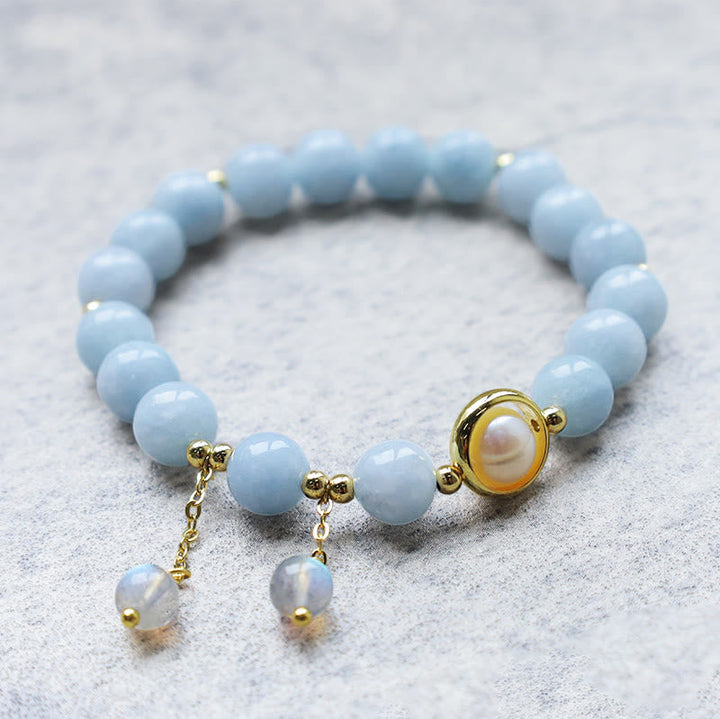 Armband Aquamarin Mondstein – Heilung