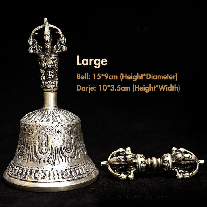 Meditation Mit Klangschale Glocke Dorje Silber / Groß