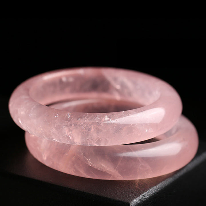 Armband Rosenquarz – Liebe Energie, rosa Naturstein glänzend elastisch
