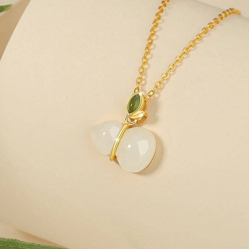 Kette Hetian Jade Kürbis Sterlingsilber – Wohlstand