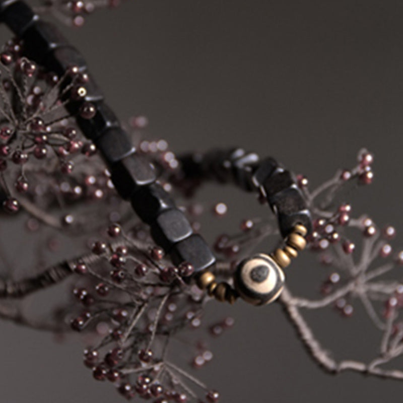 Armband Kupfer Ebenholz Paar Frieden Energie schwarzes Armband getragen