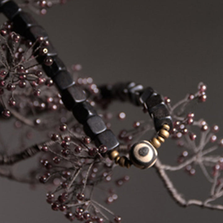 Armband Kupfer Ebenholz Paar Frieden Energie schwarzes Armband getragen