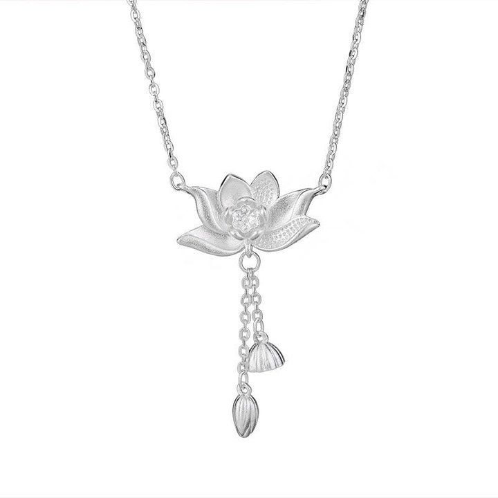 Kette Sterlingsilber Lotus Blume Erleuchtung Anhänger