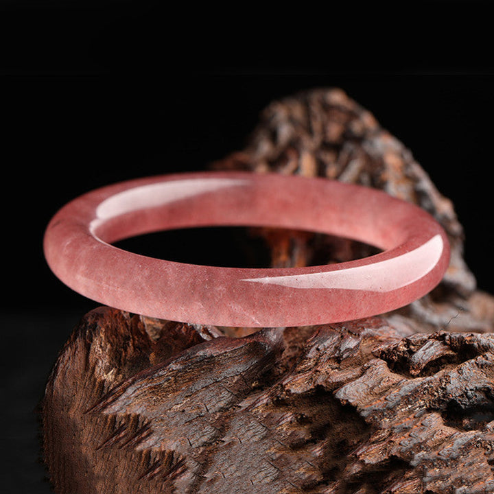 Armband Erdbeerquarz – Heilung & Liebe poliert Rosa Naturstein elegant