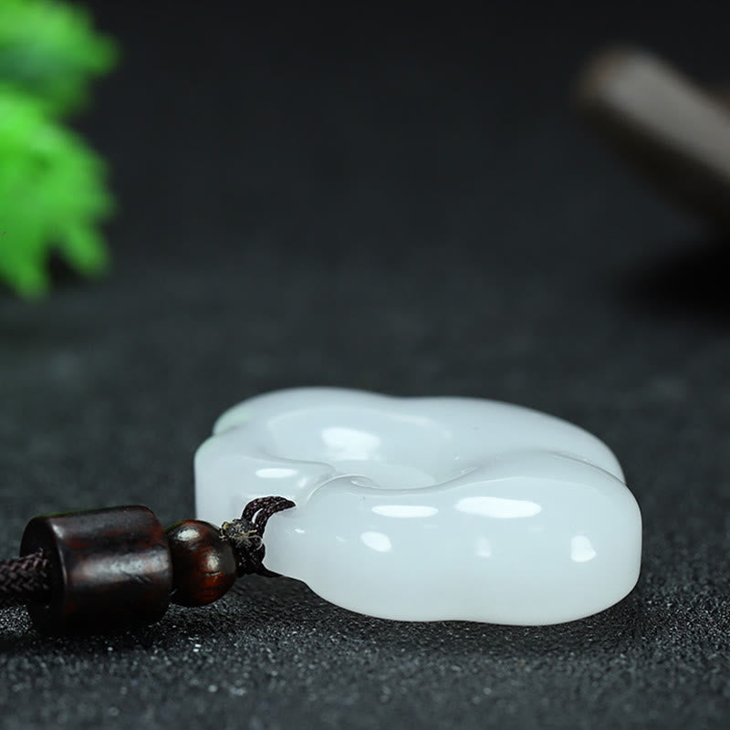 Jade Anhänger Kette Doppel Wohlstand Glück