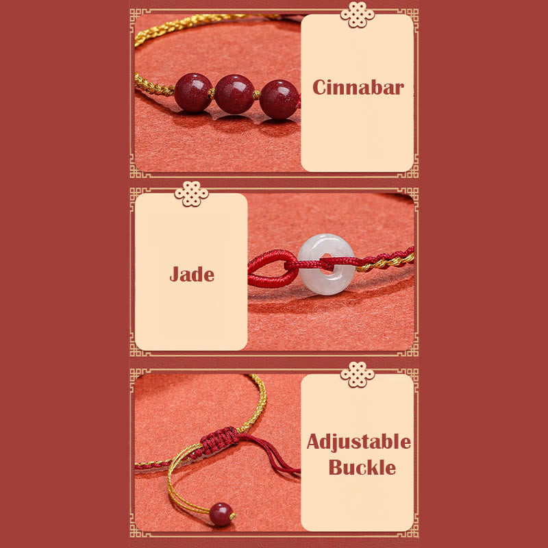 Armband Zinnober Jade – Frieden & Segen