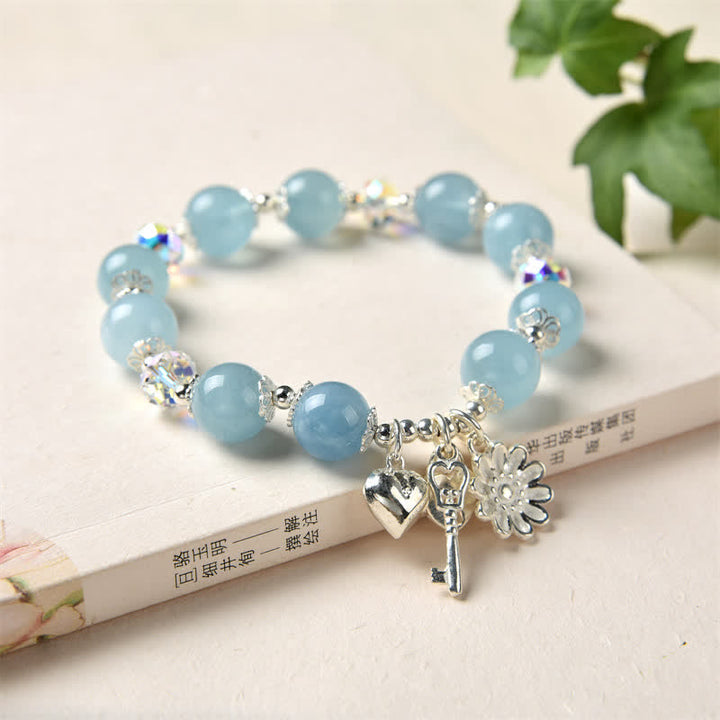 Armband 925 Silber Aquamarin – Liebe