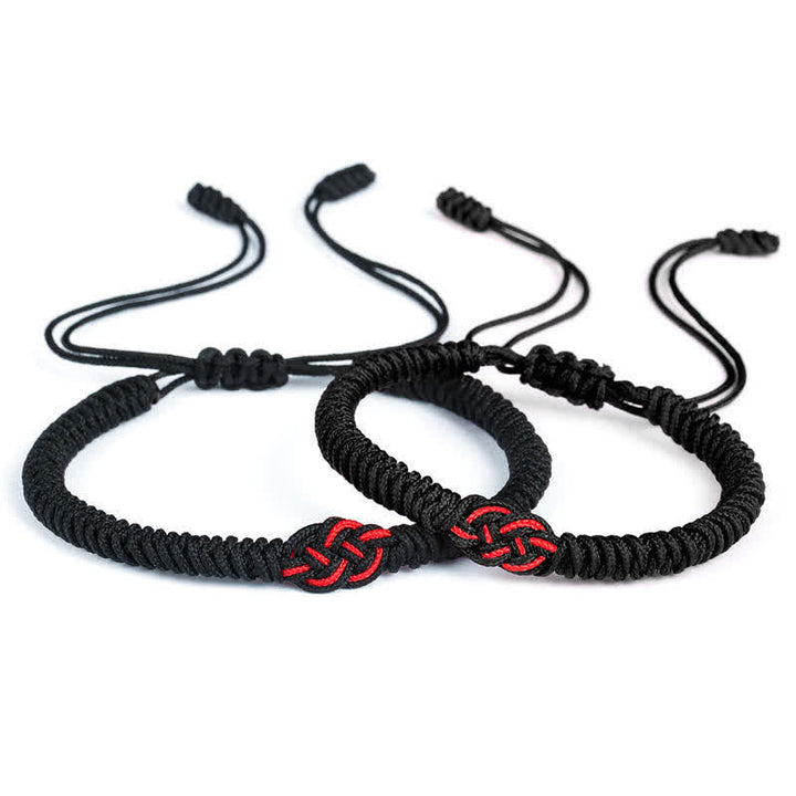 Armband Rot Schwarz Chinesischer Knoten - Schutz