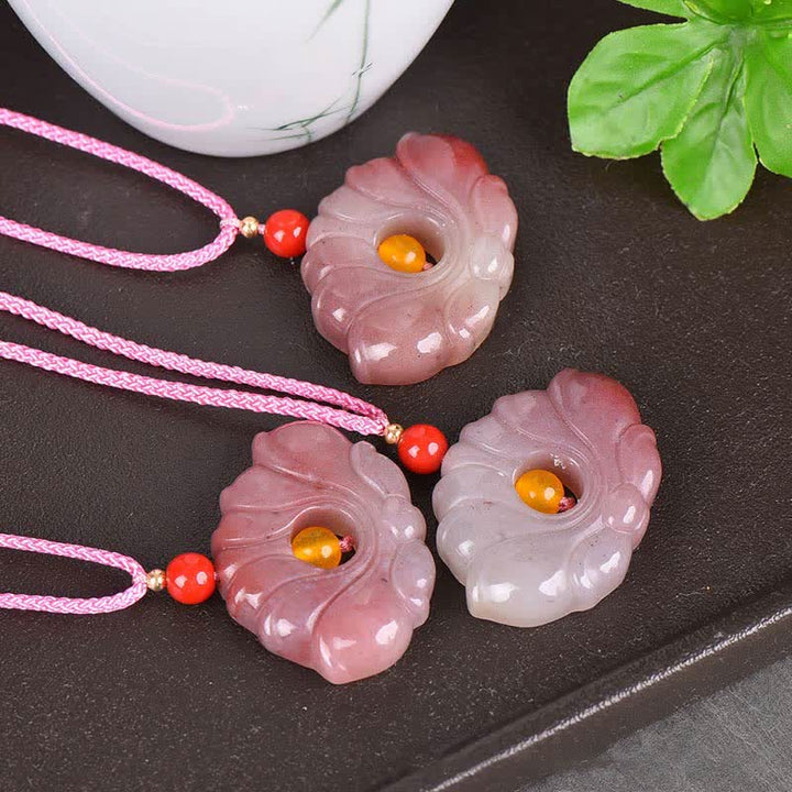 Anhänger Kette Jade Lotus Blume – Wohlstand