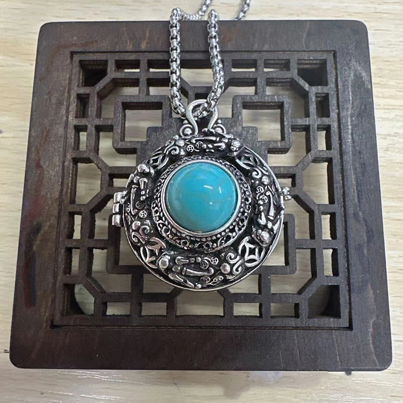 Dzi Anhänger Silber Holz Tibet