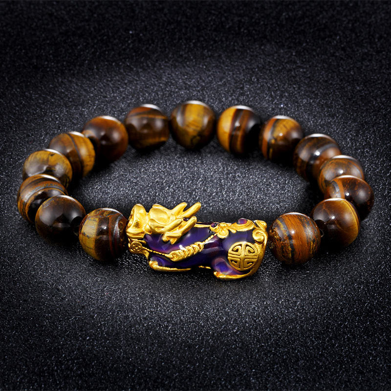 Armband Tigerauge Pixiu Feng Shui – Handgefertigt