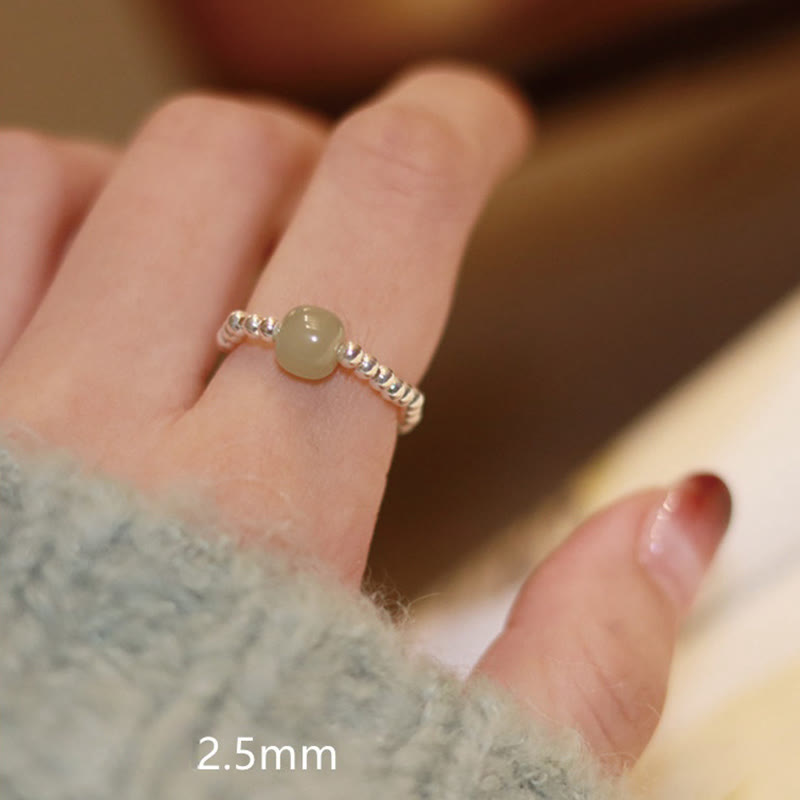 Ring 925 Silber Hetian Jade Achat – Wohlstand