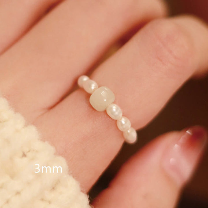 Ring 925 Silber Hetian Jade Achat – Wohlstand