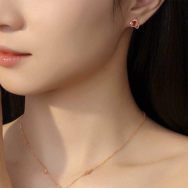 Ohrringe Silber Pferd Achat Schutz getragen Modell Schmuck spirituell