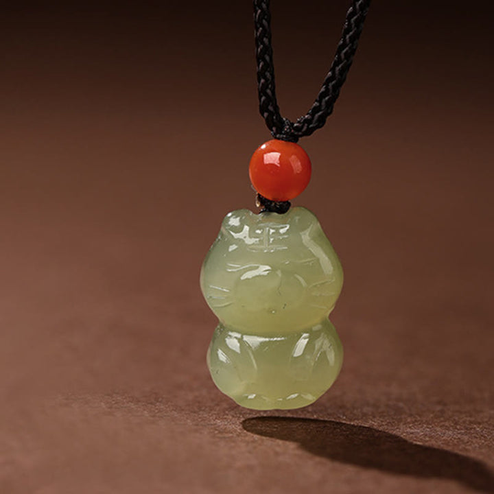 Kette Jade Südrot Achat Pferd Chinesischer Zodiak – Wohlstand