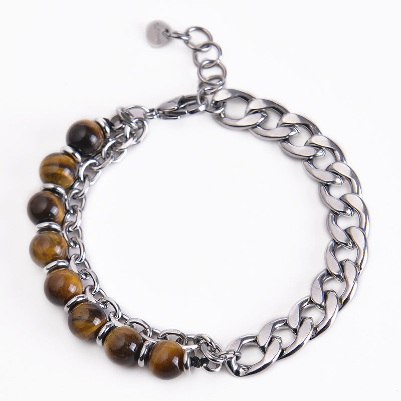 Armband Tigerauge mit Silberkette – Stärke und natürliche Energie