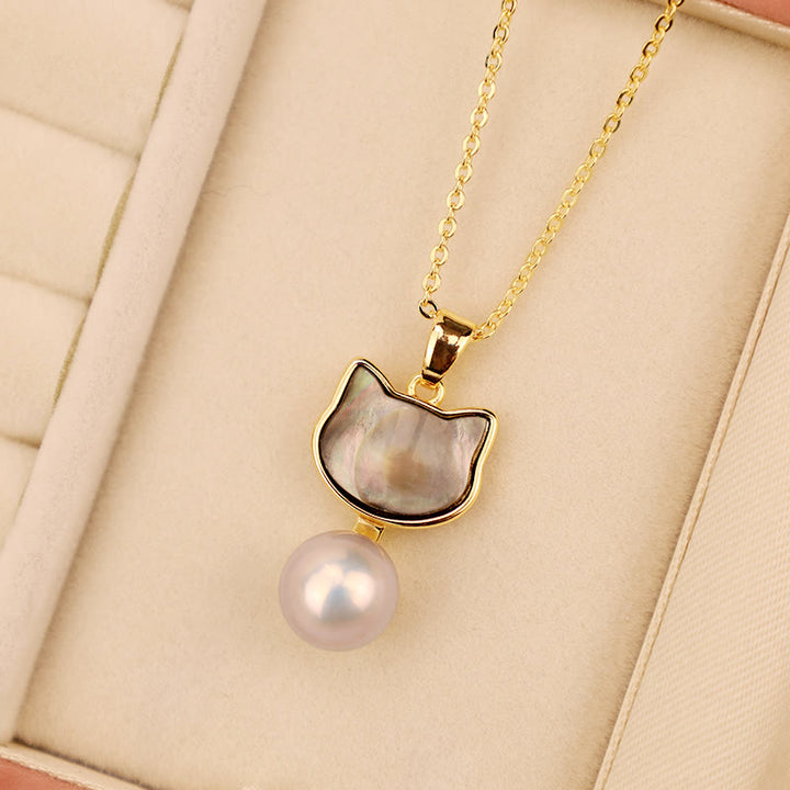 Kette Perle Katze Gold Eleganz