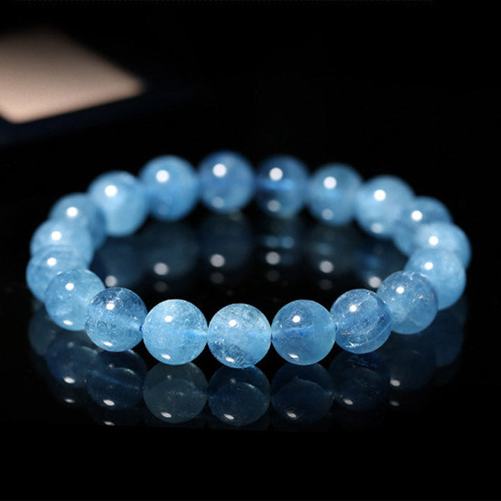 Armband Aquamarin Perlen "Frieden Heilung Energie"