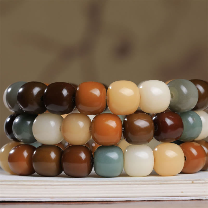 Armband Bunt Bodhi Samen Keep Away Perlen Naturstein elastisch