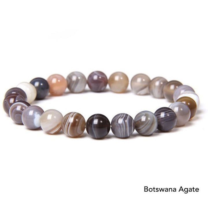 Botswana Achat Armband Kristall grau braun gestreift elastisch Naturstein