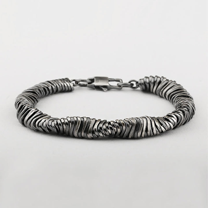 Silbernes Heilungs-Wohlstands Armband 925 Silber gedreht elegant getragen