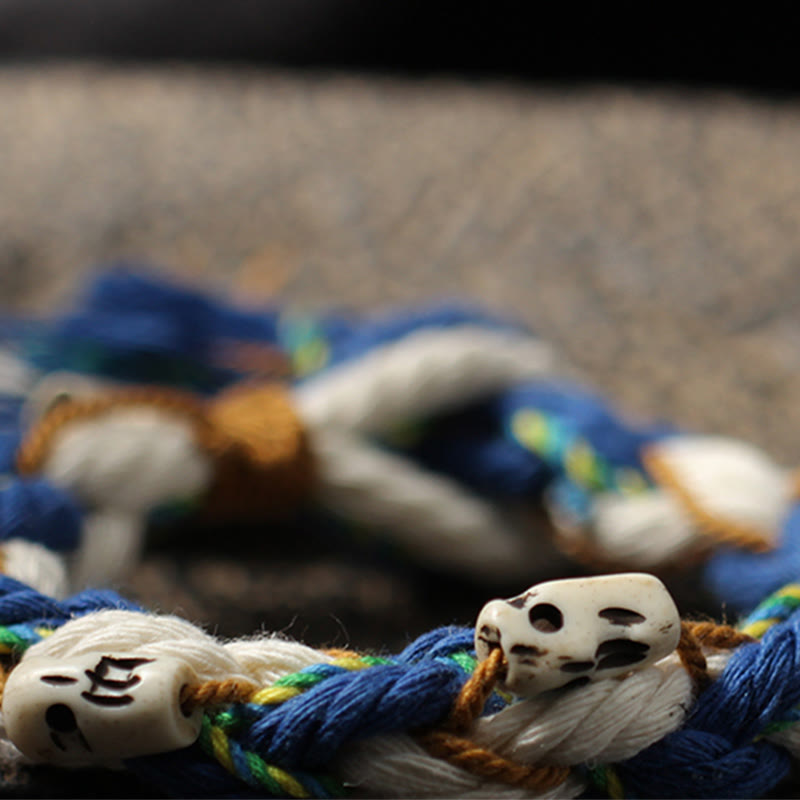 Armband – Glück & Wohlstand & Harmonie mit Glücksperlen Seil blau