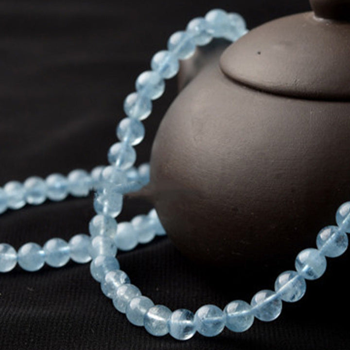 Armband Aquamarin – Heilung & Frieden hellblau Perlen elastisch Naturstein