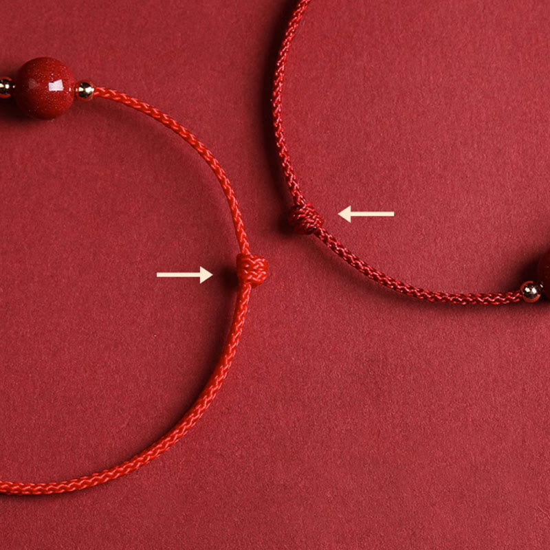 Rotes Armband Zinnober – Glück & Segen mit Perlen Flachlage