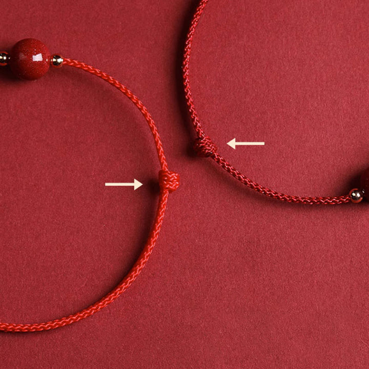 Rotes Armband Zinnober – Glück & Segen mit Perlen Flachlage