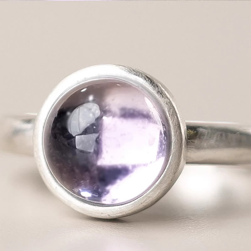 Ring 925 Silber Amethyst Balance mit lila Amethyst Cabochon Schmuck