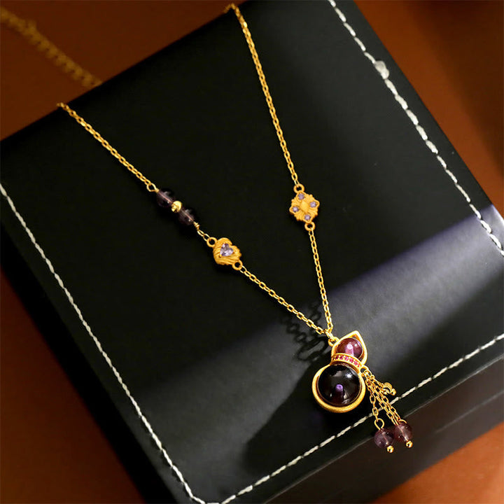Kette Amethyst Kürbis Kupfer – Meditation
