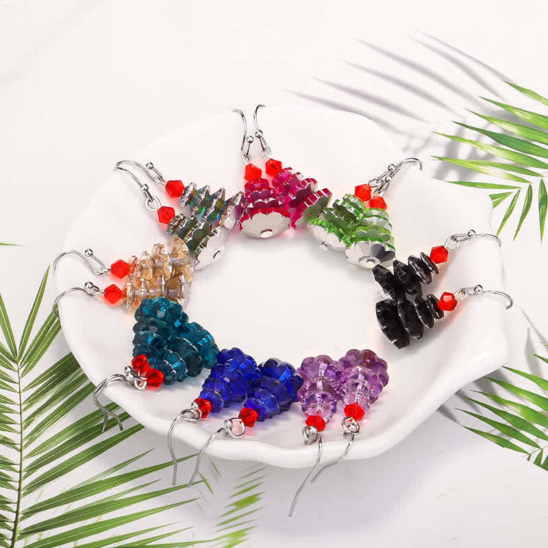 Ohrringe Amethyst Weihnachtsbaum Kristall bunt Boho Schmuck spirituell Ohrhänger