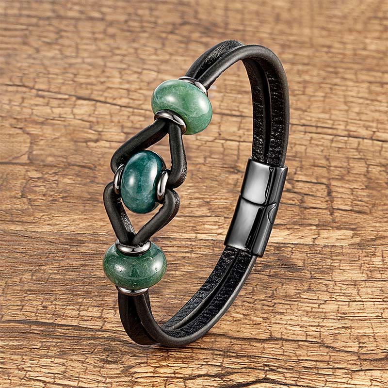 Armband Amethyst Kristall Leder