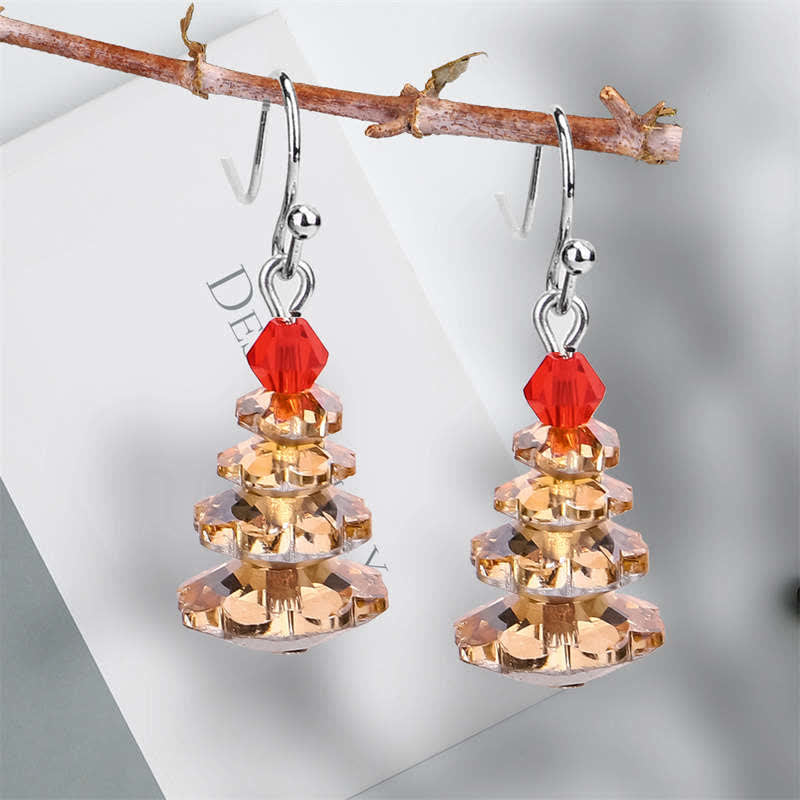 Ohrringe Amethyst Weihnachtsbaum Kristall hängend Silber festlich Weihnachten Schmuck