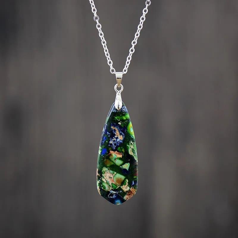 Anhänger Kette Kaiser-Stein Buddha – Glück Dark Blue Emperor Stone White Chain