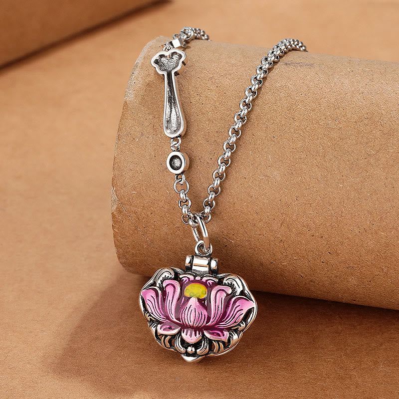 Anhänger Kette Kupfer Lotus – Glück