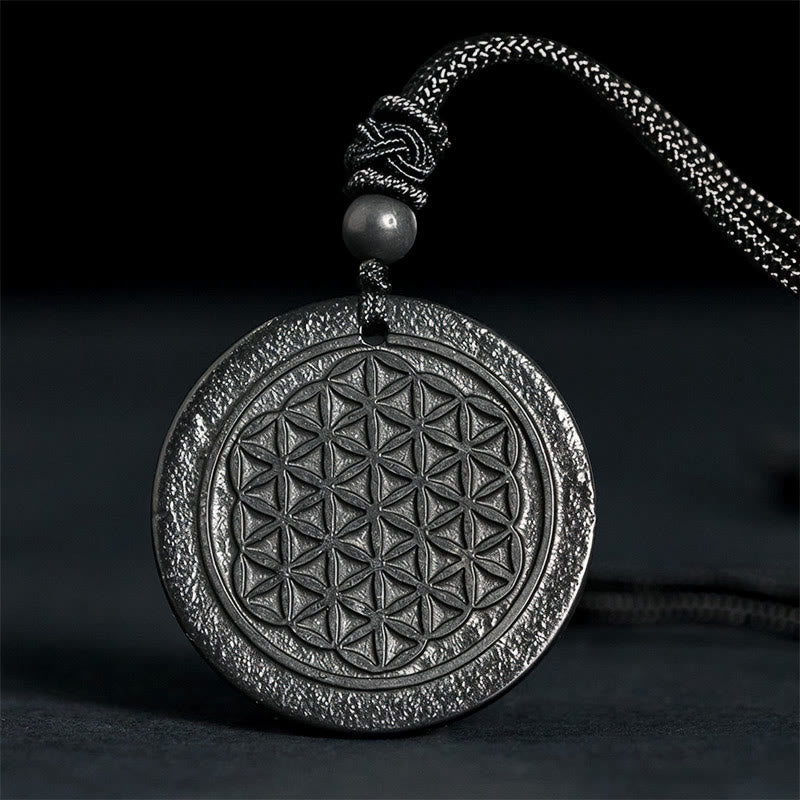 Anhänger Kette Shungit Blume Des Lebens – Schutz