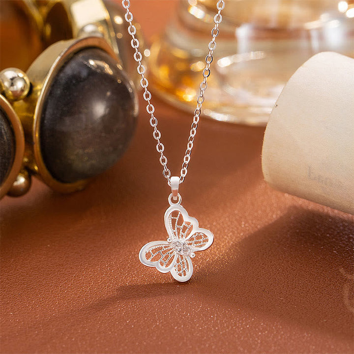 Anhänger Kette Sterlingsilber Schmetterling – Schutz