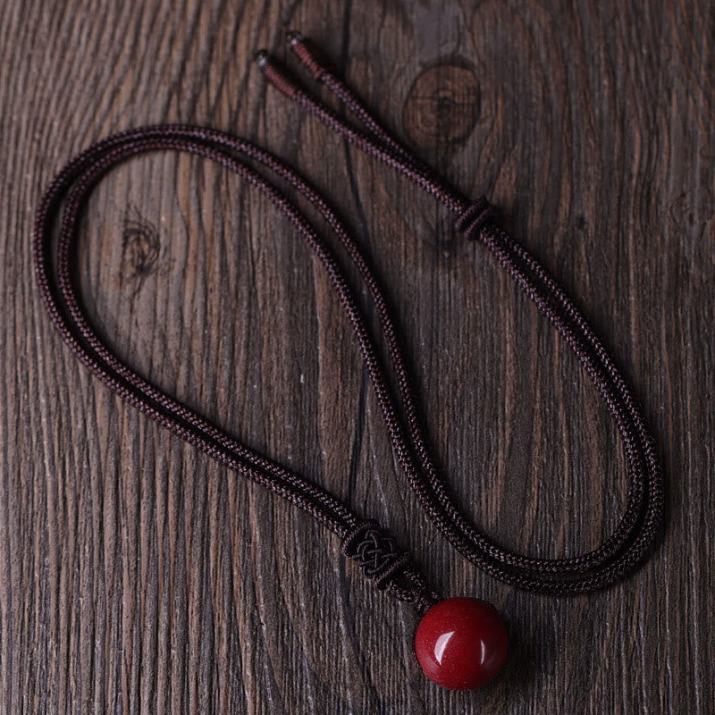 Anhänger Kette Zinnober Böses Auge Brown Rope