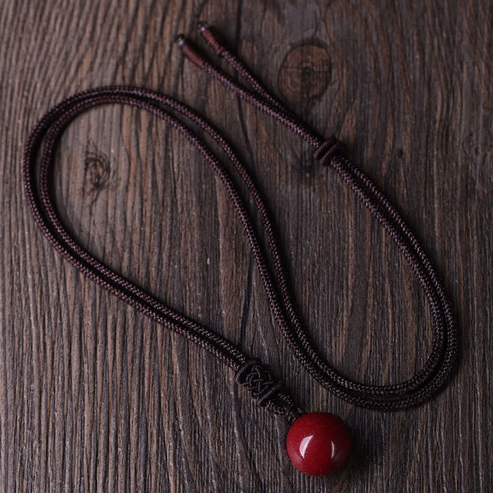Anhänger Kette Zinnober Böses Auge Brown Rope