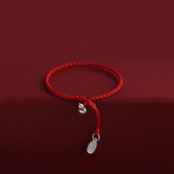 Armband 925 Silber Kürbis – Glück Gourd&Lucky Fortune Red Rope