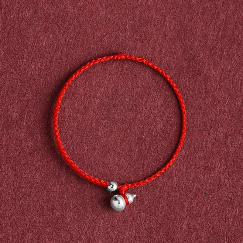 Armband 925 Silber Kürbis – Glück rote Kordel handgeknüpft Schutz Talisman