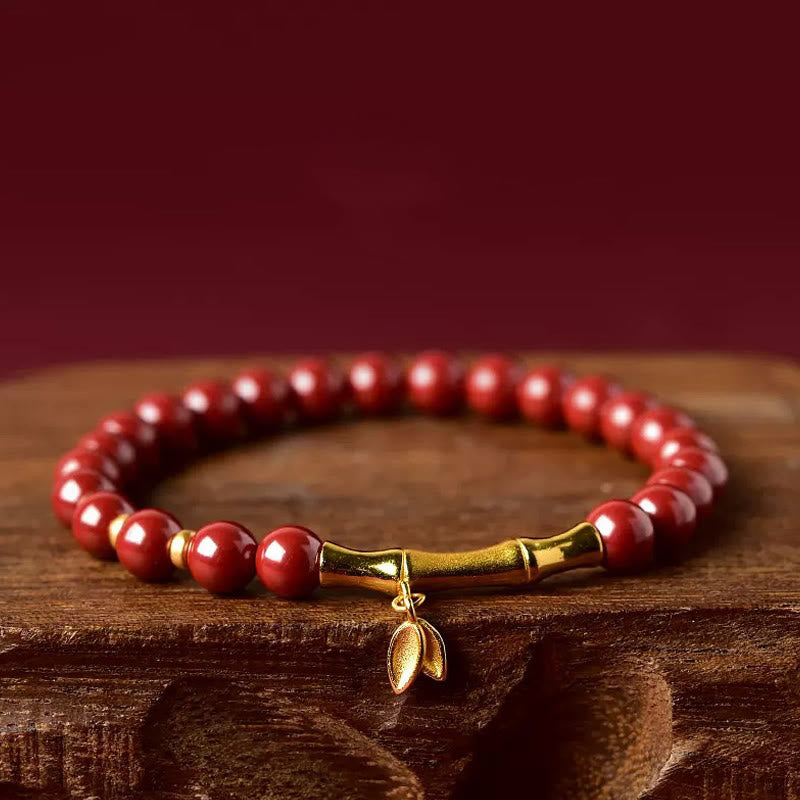 Armband 925 Silber Zinnober Bambus