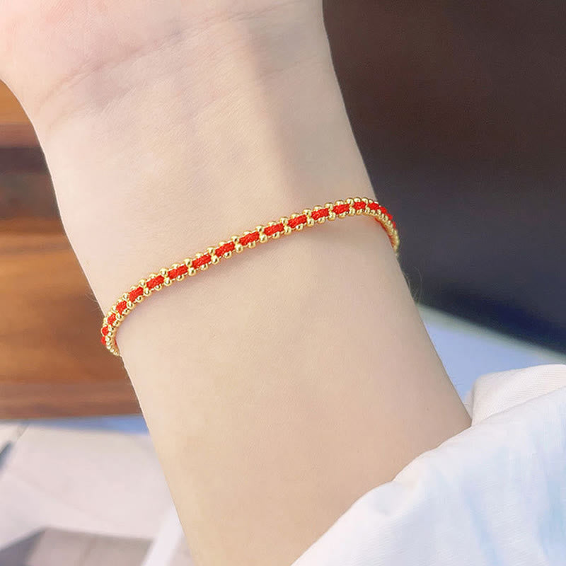 Rotes Armband 925 Silber Böse Geister Schutz Glück Handgelenk getragen