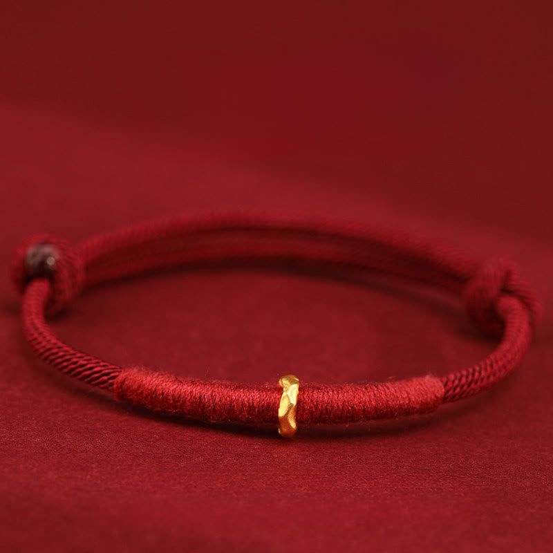 Armband 999 Gold Geflochten Rot – Glück One Bead Anklet