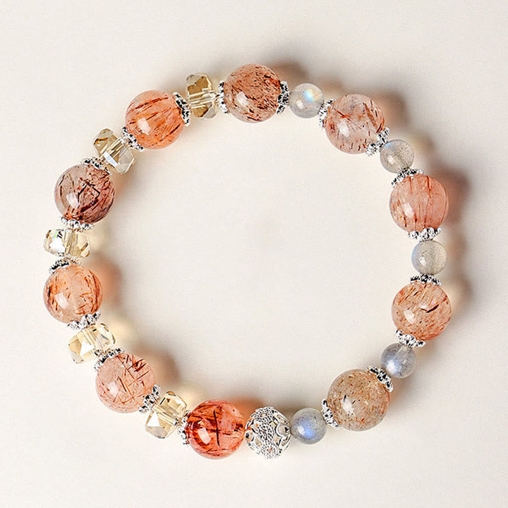 Armband Aquamarin Kristall – Frieden 10mm Super Seven Crystal(Wrist Circumference: 14-15cm)