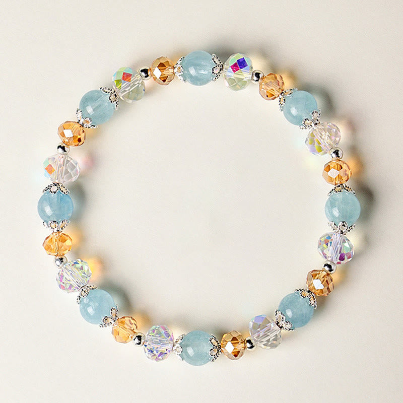 Armband Aquamarin Kristall – Frieden 7mm Aquamarine(Wrist Circumference: 14-15cm)